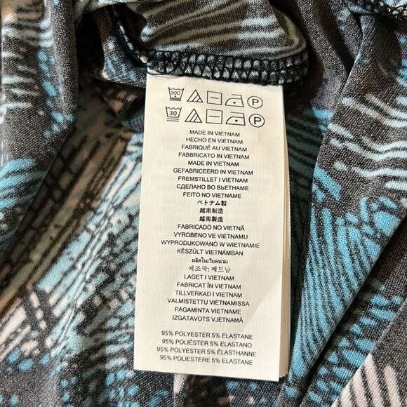 Michael Kors Cold Shoulder Blue and Black and White Mini Dress - Picture 8 of 11